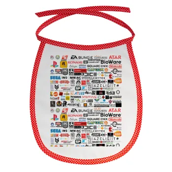 Video Game Studio Logos, Σαλιάρα μωρού αλέκιαστη με κορδόνι Κόκκινη