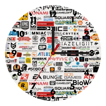 Video Game Studio Logos, Ρολόι τοίχου ξύλινο (20cm)