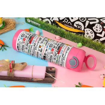 Video Game Studio Logos, Πασχαλινή Λαμπάδα με Παιδικό παγούρι θερμό, ανοξείδωτο, με καλαμάκι ασφαλείας, ΡΟΖ (500ml)