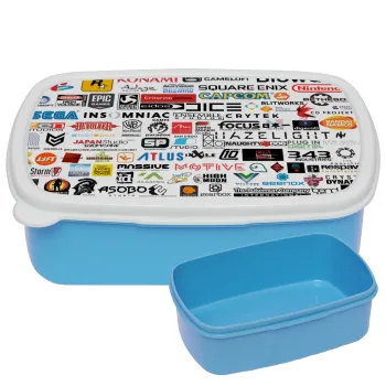 Video Game Studio Logos, ΜΠΛΕ παιδικό δοχείο φαγητού (lunchbox) πλαστικό (BPA-FREE) Lunch Βox M18 x Π13 x Υ6cm