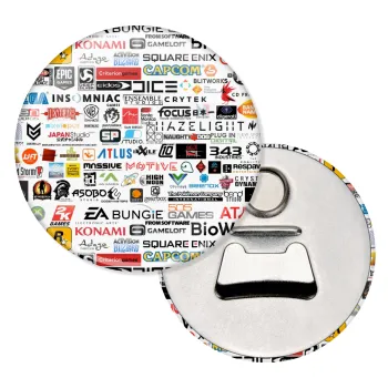 Video Game Studio Logos, Μαγνητάκι και ανοιχτήρι μπύρας στρογγυλό διάστασης 5,9cm