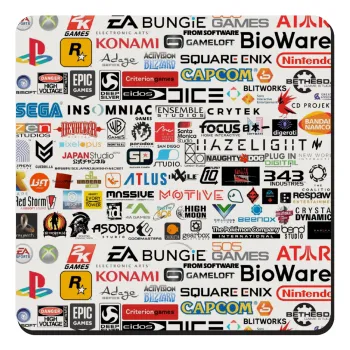 Video Game Studio Logos, Τετράγωνο μαγνητάκι ξύλινο 9x9cm