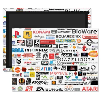 Video Game Studio Logos, Ορθογώνιο μαγνητάκι ψυγείου διάστασης 9x6cm