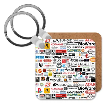 Video Game Studio Logos, Μπρελόκ Ξύλινο τετράγωνο MDF