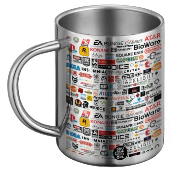Video Game Studio Logos, Ανοξείδωτη Μεταλλική Κούπα 450ml - Διπλού Τοιχώματος