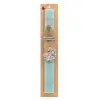 Easter Set, wooden keychain & aromatic flat Easter candle (30cm) (TURQUOISE)