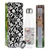Easter candle, metallic white thermos bottle (500ml) & aromatic flat candle (30cm) (GRAY)