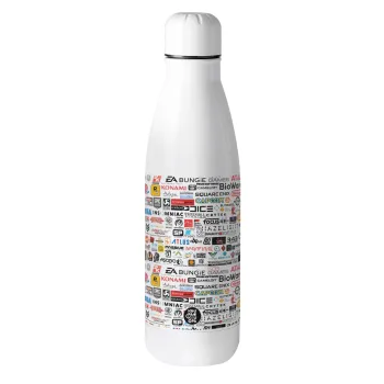 Video Game Studio Logos, Μεταλλικό παγούρι θερμός (Stainless steel), 500ml