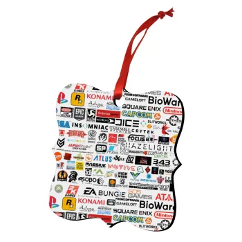 Video Game Studio Logos, Στολίδι Χριστουγεννιάτικο στολίδι polygon ξύλινο 7.5cm