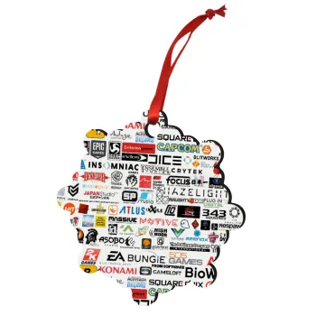 Video Game Studio Logos, Christmas ornament snowflake wooden 7.5cm