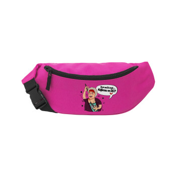 Αντε καλέ, σιγά, κόβεται το σέξ ;, Unisex waist bag (banana) in PINK color with 2 pockets