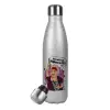 Metallic Glitter Silver Thermos Flask (Stainless steel), double-walled, 500ml