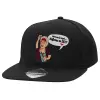 Καπέλο Ενηλίκων Flat Snapback Μαύρο, (100% ΒΑΜΒΑΚΕΡΟ TWILL, ΕΝΗΛΙΚΩΝ, UNISEX, ONE SIZE)