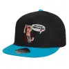 Καπέλο παιδικό Flat Snapback, Μαύρο/Μπλε (100% ΒΑΜΒΑΚΕΡΟ, ΠΑΙΔΙΚΟ, UNISEX, ONE SIZE)