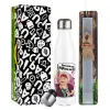 Easter candle, metallic white thermos bottle (500ml) & aromatic flat candle (30cm) (GRAY)