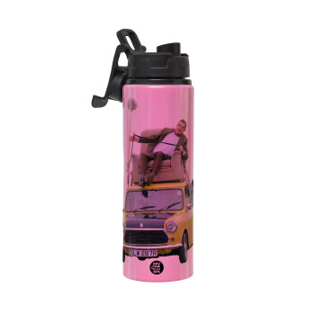 Mr. Bean mini 1000, Metallic water bottle with safety lid, 850ml aluminum