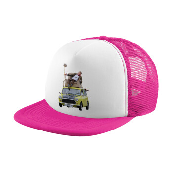 Mr. Bean mini 1000, Καπέλο παιδικό Soft Trucker με Δίχτυ Pink/White 