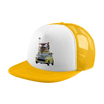 Mr. Bean mini 1000, Καπέλο Ενηλίκων Soft Trucker με Δίχτυ Κίτρινο/White (POLYESTER, ΕΝΗΛΙΚΩΝ, UNISEX, ONE SIZE)