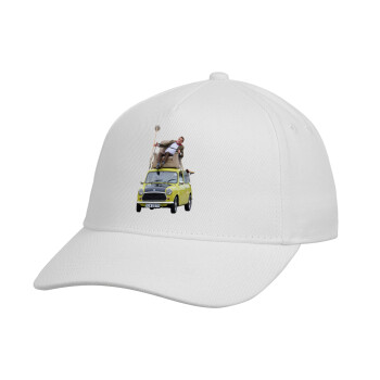 Mr. Bean mini 1000, Καπέλο παιδικό Baseball, 100% Βαμβακερό, Λευκό