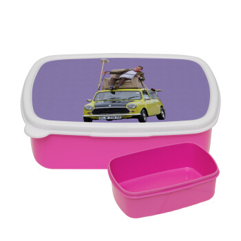 Mr. Bean mini 1000, ΡΟΖ παιδικό δοχείο φαγητού (lunchbox) πλαστικό (BPA-FREE) Lunch Βox M18 x Π13 x Υ6cm