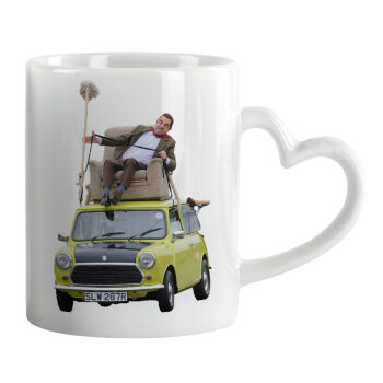 Mr. Bean mini 1000, Mug heart handle, ceramic, 330ml