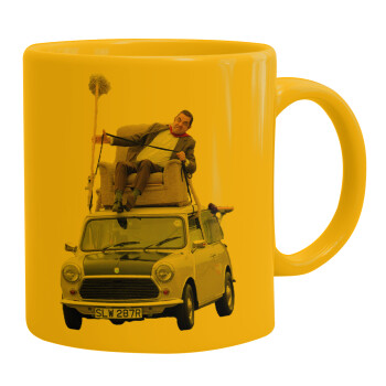 Mr. Bean mini 1000, Ceramic coffee mug yellow, 330ml (1pcs)