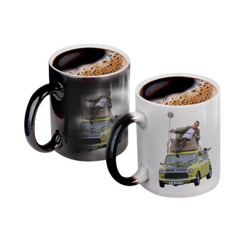 Mr. Bean mini 1000, Color changing magic Mug, ceramic, 330ml when adding hot liquid inside, the black colour desappears (1 pcs)
