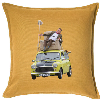 Mr. Bean mini 1000, Μαξιλάρι καναπέ Κίτρινο 100% βαμβάκι, περιέχεται το γέμισμα (50x50cm)