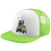 Καπέλο παιδικό Soft Trucker με Δίχτυ ΠΡΑΣΙΝΟ/ΛΕΥΚΟ (POLYESTER, ΠΑΙΔΙΚΟ, ONE SIZE)