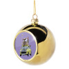 Golden Christmas tree ball ornament 8cm