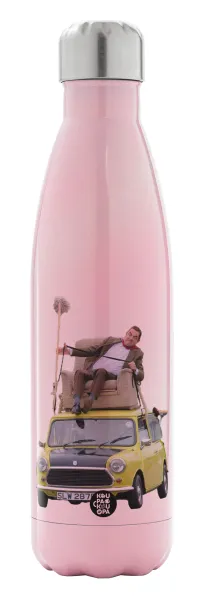 Mr. Bean mini 1000 — Metal mug thermos Pink Iridiscent (Stainless steel), double wall, 500ml