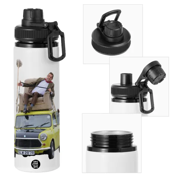 Mr. Bean mini 1000 — Μεταλλικό παγούρι νερού με καπάκι ασφαλείας, αλουμινίου 850ml