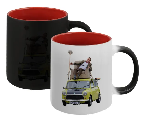 Mr. Bean mini 1000 — Κούπα Μαγική εσωτερικό κόκκινο, κεραμική, 330ml που αλλάζει χρώμα με το ζεστό ρόφημα