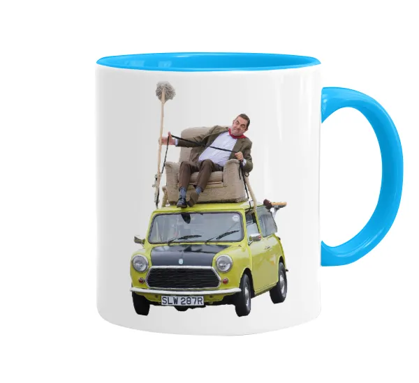 Mr. Bean mini 1000 — Κούπα χρωματιστή γαλάζια, κεραμική, 330ml