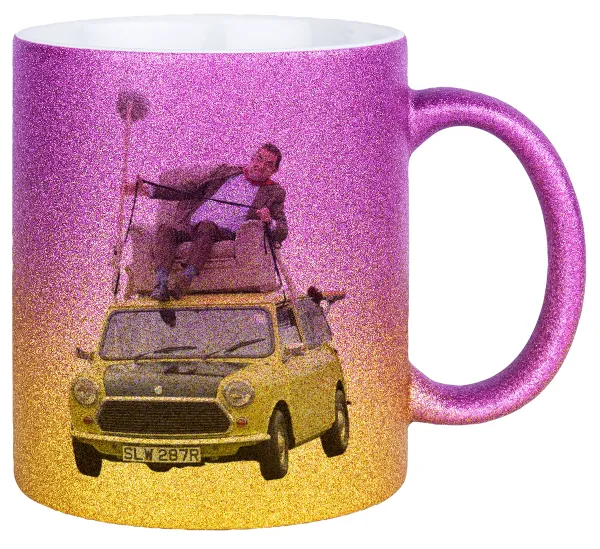 Mr. Bean mini 1000 — Κούπα Χρυσή/Ροζ Glitter, κεραμική, 330ml
