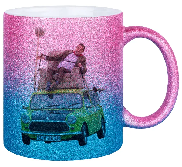 Mr. Bean mini 1000 — Κούπα Χρυσή/Μπλε Glitter, κεραμική, 330ml