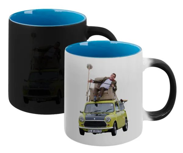 Mr. Bean mini 1000 — Magic mug with blue interior, ceramic, 330ml, changes colour with hot drinks
