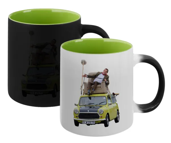 Mr. Bean mini 1000 — Magic mug with green interior, ceramic, 330ml, changes colour with hot drinks