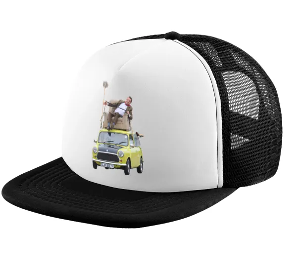 Mr. Bean mini 1000 — Καπέλο παιδικό Soft Trucker με Δίχτυ ΜΑΥΡΟ/ΛΕΥΚΟ (POLYESTER, ΠΑΙΔΙΚΟ, ONE SIZE)