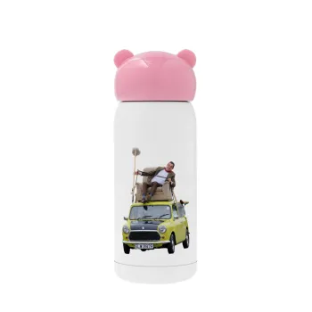 Mr. Bean mini 1000, Pink stainless steel thermal flask, 320ml