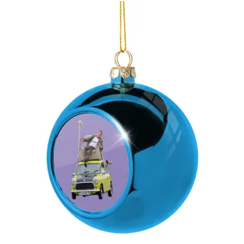 Mr. Bean mini 1000, Blue Christmas tree ball ornament 8cm