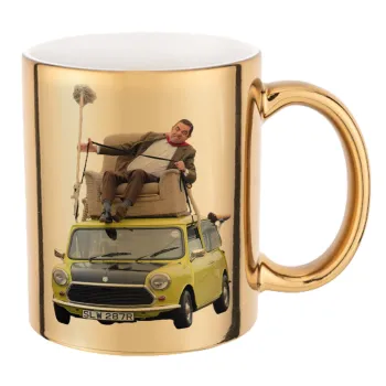 Mr. Bean mini 1000, Κούπα κεραμική, χρυσή καθρέπτης, 330ml