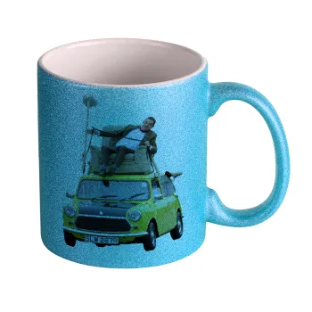 Mr. Bean mini 1000, Κούπα Σιέλ Glitter που γυαλίζει, κεραμική, 330ml