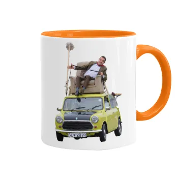 Mr. Bean mini 1000, Κούπα χρωματιστή πορτοκαλί, κεραμική, 330ml