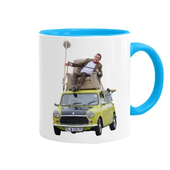 Mr. Bean mini 1000, Κούπα χρωματιστή γαλάζια, κεραμική, 330ml