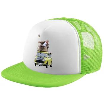 Mr. Bean mini 1000, Child's Soft Trucker Hat with Green/White Mesh (POLYESTER, CHILDREN'S, ONE SIZE)
