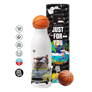 Mr. Bean mini 1000, Bascetball Metal mug thermos, double wall, 550ml