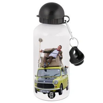 Mr. Bean mini 1000, Μεταλλικό παγούρι νερού, Λευκό, αλουμινίου 500ml