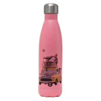 Mr. Bean mini 1000, Metal mug thermos Pink Mat (Stainless steel), double wall, 500ml