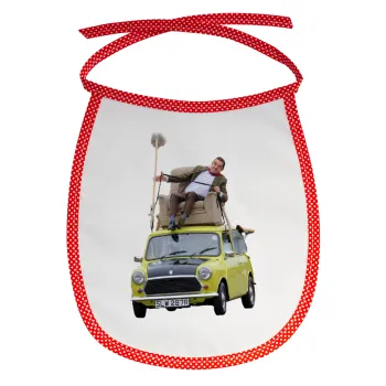 Mr. Bean mini 1000, Σαλιάρα μωρού αλέκιαστη με κορδόνι Κόκκινη